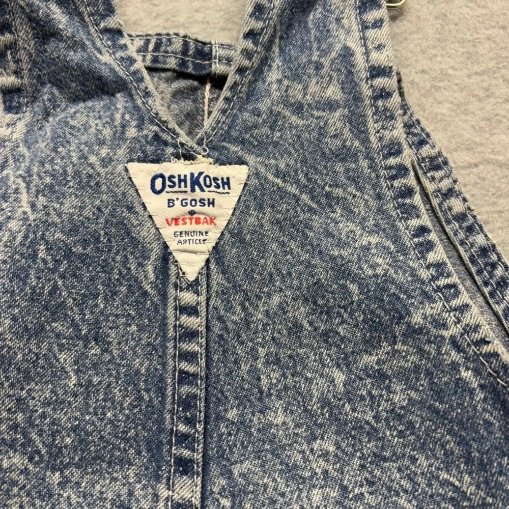 Vintage OshKosh Bgosh Vestbak Acid Wash Denim Overalls Boys 5 Made in USA